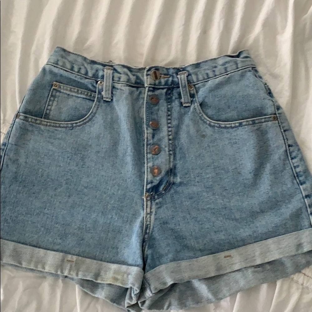 High waisted denim shorts